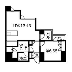 INFINITY22 1LDKの間取図画像