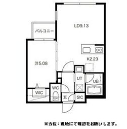 Lienマルヤマ 1LDKの間取図画像