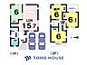 間取り：各部屋6帖以上のゆとりある間取り設計です。