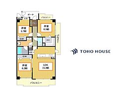 ヴィルヌーブ緑地公園 3LDKの間取図画像