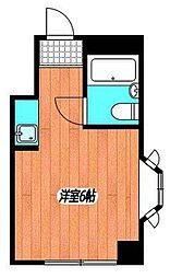 河本マンション ワンルームの間取図画像
