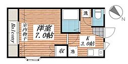 グランデージュFUJIA 1Kの間取図画像