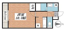 MRR宇都宮 1Kの間取図画像