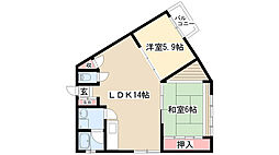 メゾン赤坂 2LDKの間取図画像