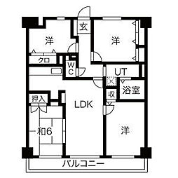 グランドハイリス本山 3LDKの間取図画像