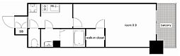 プレサンス丸の内リラティ 1Kの間取図画像