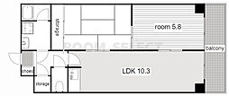 メゾン早瀬 2LDKの間取図画像