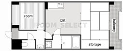 松原メイトマンション 2DKの間取図画像