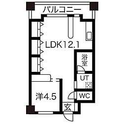 名星ビル 1LDKの間取図画像