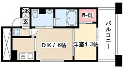 KDX千早レジデンス 1DKの間取図画像