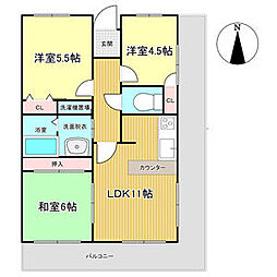 イトーピア六番町マンション 3LDKの間取図画像