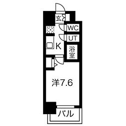 メイクスWアート丸の内 1Kの間取図画像