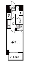 トレヴィ高岳 1Kの間取図画像