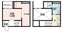 VIVA米野2 ワンルームの間取図画像