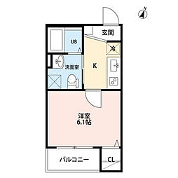 RegaloObata 1Kの間取図画像