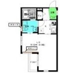 アコモ元中村 1Kの間取図画像