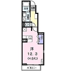 クレメント花塚 ワンルームの間取図画像