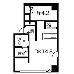 コレクション名駅3 1LDKの間取図画像