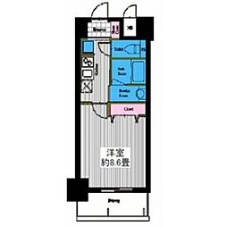 レジディア高岳 1Kの間取図画像