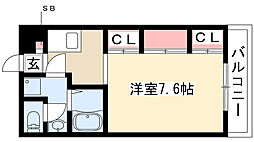 DoubleTree御器所 1Kの間取図画像