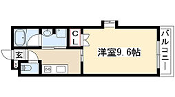 弥富通ライズ 1Kの間取図画像