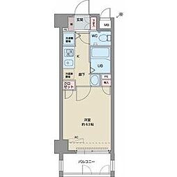 パルティール鶴舞 1Kの間取図画像