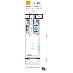 LIVCITY金山 1Kの間取図画像