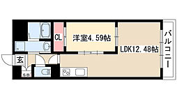 ルーエ千種 1LDKの間取図画像