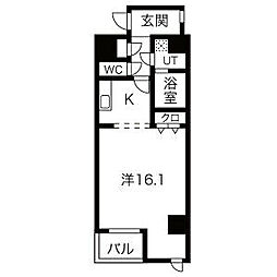 グランシャリオ 1Kの間取図画像