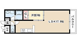グラマシー白川公園 1LDKの間取図画像