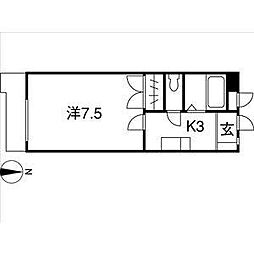 ベラ藤見ヶ丘 1Kの間取図画像