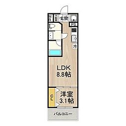 セノアタワー泉 1LDKの間取図画像