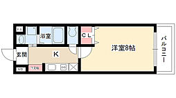 タウンライフ朝日が丘 1Kの間取図画像