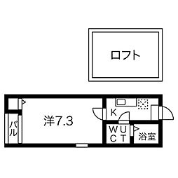 ナピオ上小田井 1Kの間取図画像