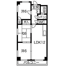 第2高杉マンション 3LDKの間取図画像