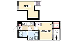 クリオス神宮前 1Kの間取図画像