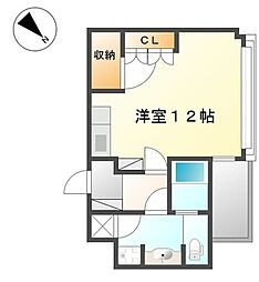 千種タワーヒルズ ワンルームの間取図画像