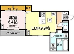 アルドゥール 1LDKの間取図画像
