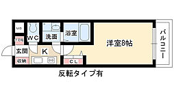 LIVCITY今池 1Kの間取図画像