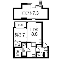 ディアマンテ 1LDKの間取図画像