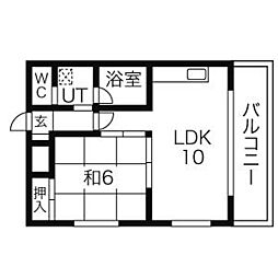 R-CourtIzumi 1LDKの間取図画像