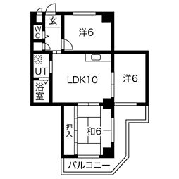 アビタマルフク 2LDKの間取図画像
