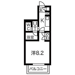 シテイライフ今池 1Kの間取図画像