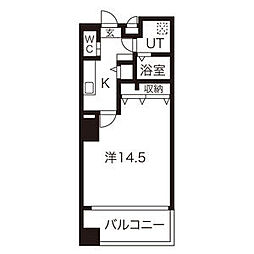 M・Mレジデンス 1Kの間取図画像