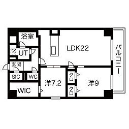 JMF-Residence名駅南 2LDKの間取図画像
