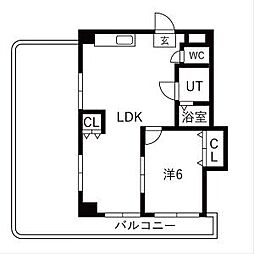 インテリジェント千種 1LDKの間取図画像