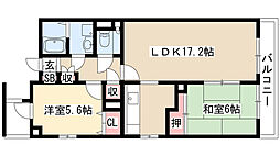 UR都市機構アーバンドエル大曽根東 2LDKの間取図画像