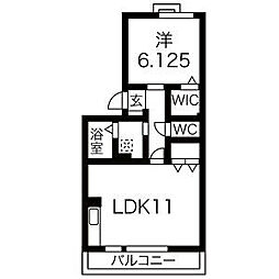 エクセルナオ 1LDKの間取図画像