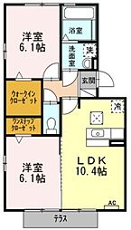 カルペ・ディエム 2LDKの間取図画像