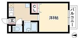 ミトラス名塚 1Kの間取図画像